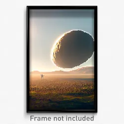 Pixel Art Poster - Gargantuan Earth (8 Bit Psychedelic Trippy Video Game Print)