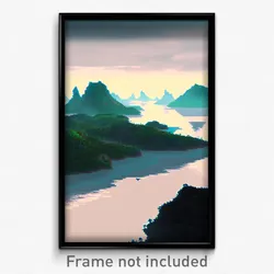 Pixel Art Poster - Monstrous Archipelago (8 Bit Psychedelic Video Game Print)