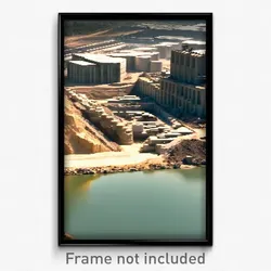 Pixel Art Poster - Modern Quarry (8 Bit Psychedelic Trippy Video Game Print)