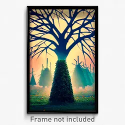 Pixel Art Poster - Stylish Copse (8 Bit Psychedelic Trippy Video Game Print)