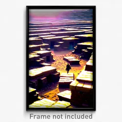 Pixel Art Poster - Massive Trenches (8 Bit Psychedelic Trippy Video Game Print)