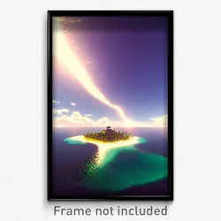 Pixel Art Poster - Neglected Atoll (8 Bit Psychedelic Trippy Video Game Print)