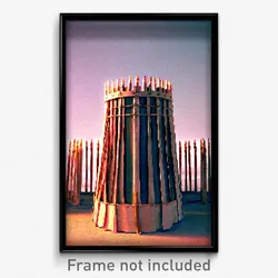Pixel Art Poster - Cultured Pallisade (8 Bit Psychedelic Video Game Print)