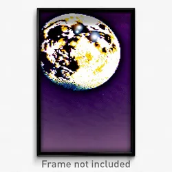 Pixel Art Poster - Cavernous Moon (8 Bit Psychedelic Trippy Video Game Print)