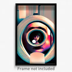 Pixel Art Poster - Silly Peephole (8 Bit Psychedelic Trippy Video Game Print)