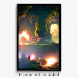 Pixel Art Poster - Dense Lair (8 Bit Psychedelic Trippy Weird Video Game Print)