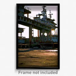 Pixel Art Poster - Abandoned Shipyard (8 Bit Psychedelic Video Game Print)