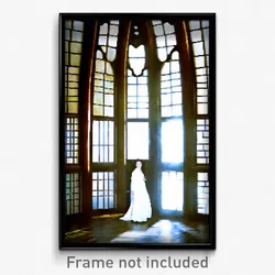 Pixel Art Poster - Curvy Almshouse (8 Bit Psychedelic Trippy Video Game Print)