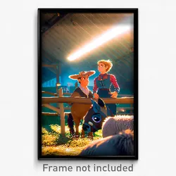 Pixel Art Poster - Fluffy Ranch (8 Bit Psychedelic Trippy Video Game Print)