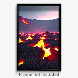 Pixel Art Poster - Strange Lava Fields (8 Bit Psychedelic Video Game Print)