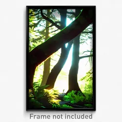 Pixel Art Poster - Attractive Woods (8 Bit Psychedelic Trippy Video Game Print)