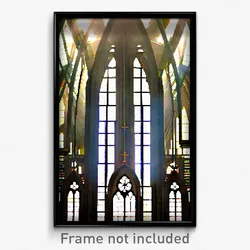 Pixel Art Poster - Glass Cathedral (8 Bit Psychedelic Trippy Video Game Print)