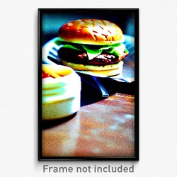 Pixel Art Poster - Old Fashioned Hamburger (8 Bit Psychedelic Video Game Print)