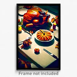 Pixel Art Poster - Webbed Thanksgiving (8 Bit Psychedelic Video Game Print)