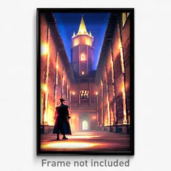 Pixel Art Poster - Spectacular Almshouse (8 Bit Psychedelic Video Game Print)