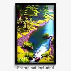 Pixel Art Poster - Beautiful Brook (8 Bit Psychedelic Trippy Video Game Print)