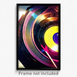 Pixel Art Poster - Shady Vinyl Record (8 Bit Psychedelic Video Game Print)