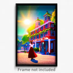 Pixel Art Poster - Bountiful Inn (8 Bit Psychedelic Trippy Video Game Print)