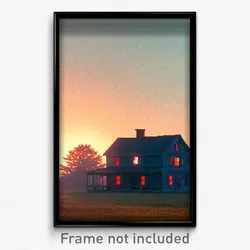 Pixel Art Poster - Standard Homestead (8 Bit Psychedelic Video Game Print)