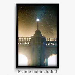 Pixel Art Poster - Musty Landmark (8 Bit Psychedelic Trippy Video Game Print)
