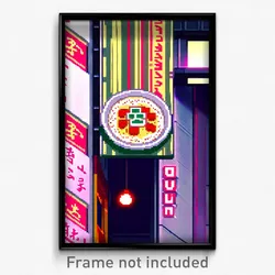 Pixel Art Poster - Negligible Ramen (8 Bit Psychedelic Trippy Video Game Print)