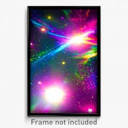 Pixel Art Poster - Multicolored Space (8 Bit Psychedelic Video Game Print)