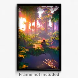 Pixel Art Poster - Average Jungle (8 Bit Psychedelic Trippy Video Game Print)