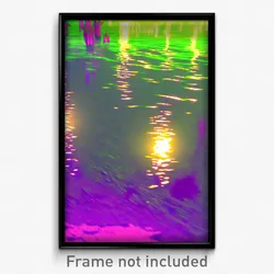 Pixel Art Poster - Glitchy Pond (8 Bit Psychedelic Trippy Video Game Print)