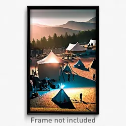 Pixel Art Poster - Modern Encampment (8 Bit Psychedelic Trippy Video Game Print)