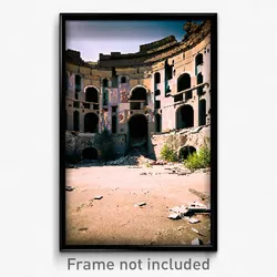 Pixel Art Poster - Abandoned Ramparts (8 Bit Psychedelic Video Game Print)