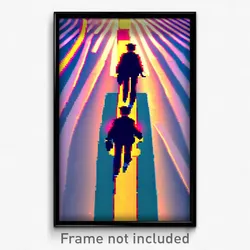 Pixel Art Poster - Shiny Crossing (8 Bit Psychedelic Trippy Video Game Print)