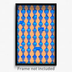 Pixel Art Poster - Light Blue Chess Board (8 Bit Psychedelic Video Game Print)