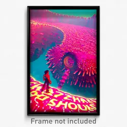 Pixel Art Poster - Crazy Shoals (8 Bit Psychedelic Trippy Video Game Print)