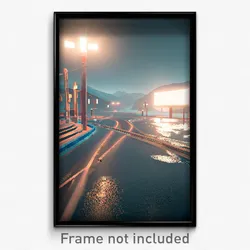 Pixel Art Poster - Arctic Intersection (8 Bit Psychedelic Video Game Print)