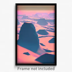 Pixel Art Poster - Digital Tundra (8 Bit Psychedelic Trippy Video Game Print)