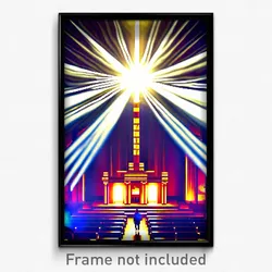 Pixel Art Poster - Awesome Tabernacle (8 Bit Psychedelic Video Game Print)