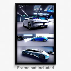 Pixel Art Poster - Digital Car Dealership (8 Bit Psychedelic Video Game Print)