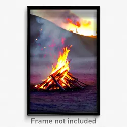 Pixel Art Poster - Tremendous Bonfire (8 Bit Psychedelic Video Game Print)