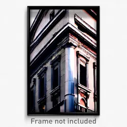 Pixel Art Poster - Silver Italian Architecture (8 Bit Video Game Print)