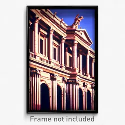 Pixel Art Poster - Classic Roman Architecture (8 Bit Video Game Print)
