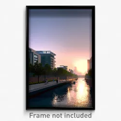 Pixel Art Poster - Modern River (8 Bit Psychedelic Trippy Video Game Print)