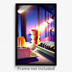 Pixel Art Poster - Tall Sushi (8 Bit Psychedelic Trippy Weird Video Game Print)
