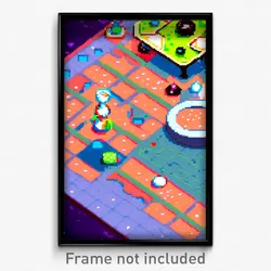 Pixel Art Poster - Liquid Board Game (8 Bit Psychedelic Trippy Video Game Print)
