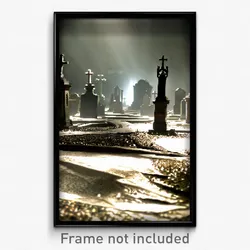 Pixel Art Poster - Underground Graveyard (8 Bit Psychedelic Video Game Print)