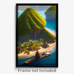 Pixel Art Poster - Uneven Cay (8 Bit Psychedelic Trippy Weird Video Game Print)