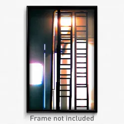 Pixel Art Poster - Curvy Ladder (8 Bit Psychedelic Trippy Video Game Print)