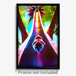 Pixel Art Poster - Exotic Giant (8 Bit Psychedelic Trippy Video Game Print)