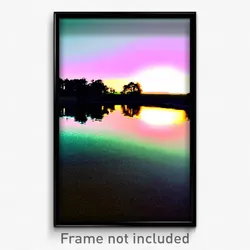 Pixel Art Poster - Flat Pond (8 Bit Psychedelic Trippy Weird Video Game Print)