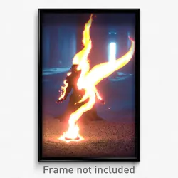 Pixel Art Poster - Haunting Flame (8 Bit Psychedelic Trippy Video Game Print)