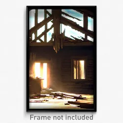 Pixel Art Poster - Damaged Lodge (8 Bit Psychedelic Trippy Video Game Print)